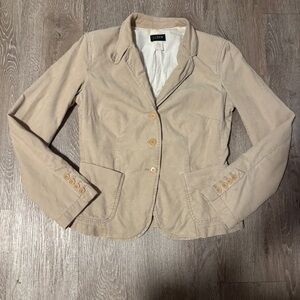 Vintage J.Crew Light Tan Corduroy Blazer Shoulder Pads Size 6–8 (Measured)